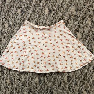 Floral White Circle Skirt
